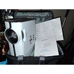 Vankyo Leisure 3 Portable Projector White Home Theater with Carrying Case